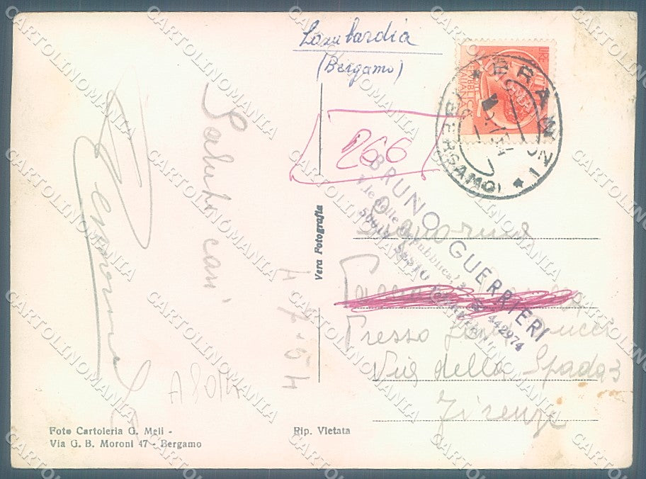 Bergamo Foppolo Seggiovia Sci Foto FG cartolina JK2993 – retro