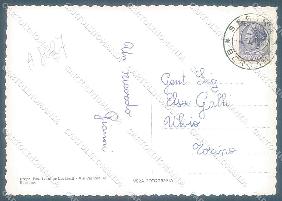 Bergamo Serina Foto FG cartolina JK3002 – retro