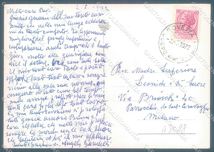 Bergamo Rovetta Foto FG cartolina JK3003 – retro