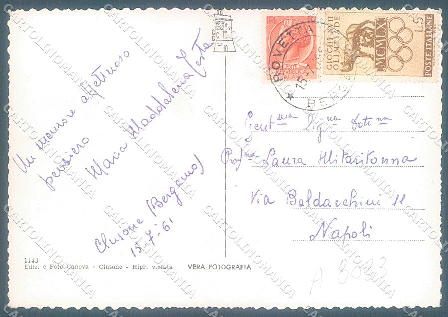 Bergamo Fino del Monte Ponte Fiume Valleggio Foto FG cartolina JK3004 – retro