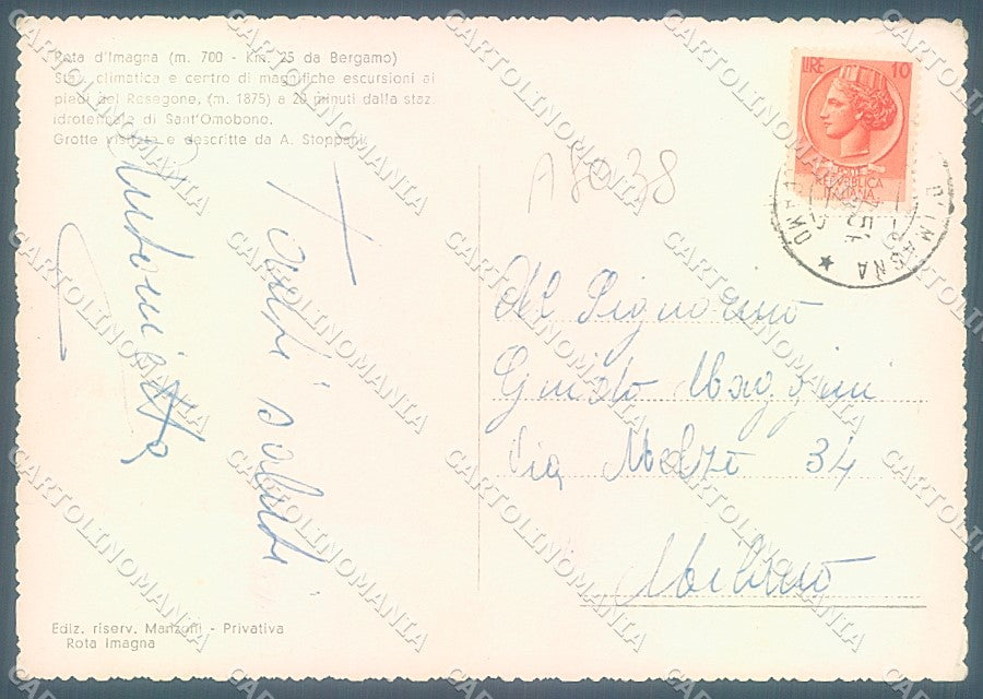 Bergamo Rota Imagna Foto FG cartolina JK3006 – retro