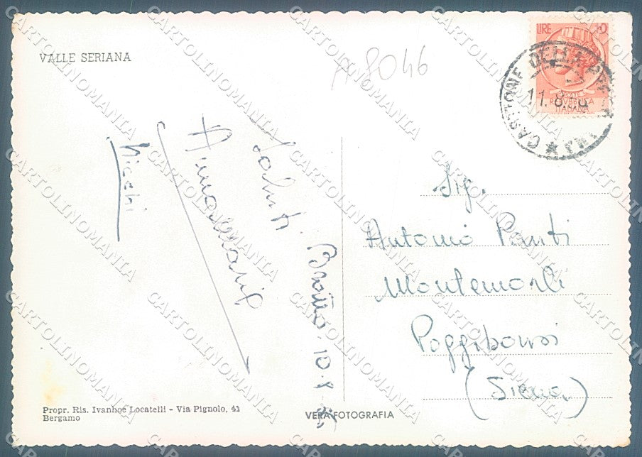 Bergamo Bratto Val Seriana Foto FG cartolina JK3009 – retro