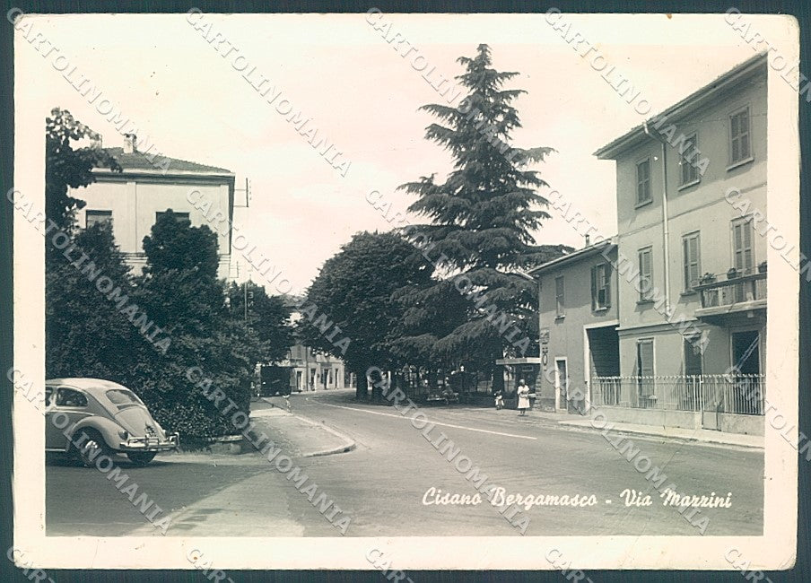 Bergamo Cisano Bergamasco Via Mazzini PIEGHE Foto FG cartolina JK3010 – fronte