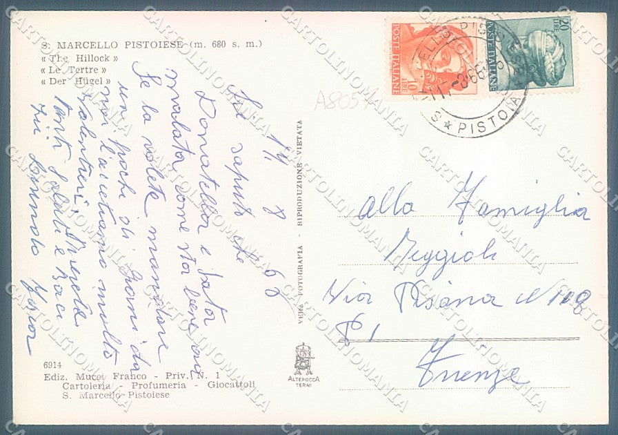 Pistoia San Marcello Pistoiese Poggiolo Alterocca 6914 Foto FG cartolina JK3013 – retro