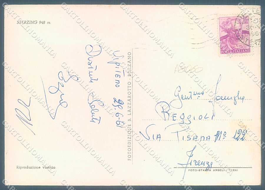 Bolzano Vipiteno Foto FG cartolina JK3015 – retro