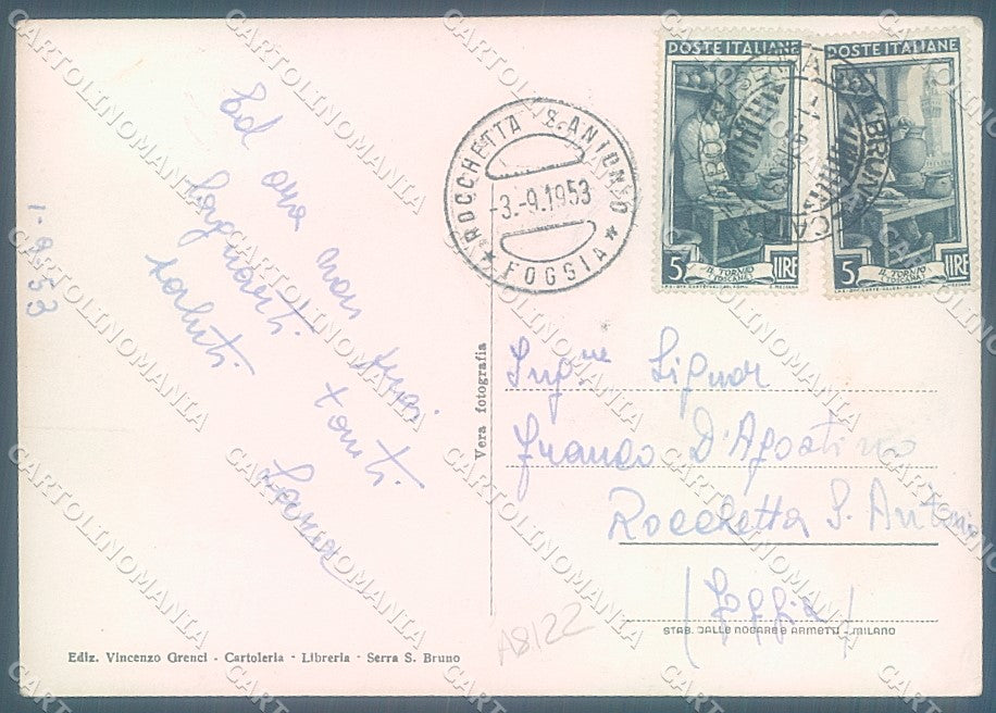 Vibo Valentia Serra San Bruno Chiesa PIEGA ANGOLO Foto FG cartolina JK3046 – retro
