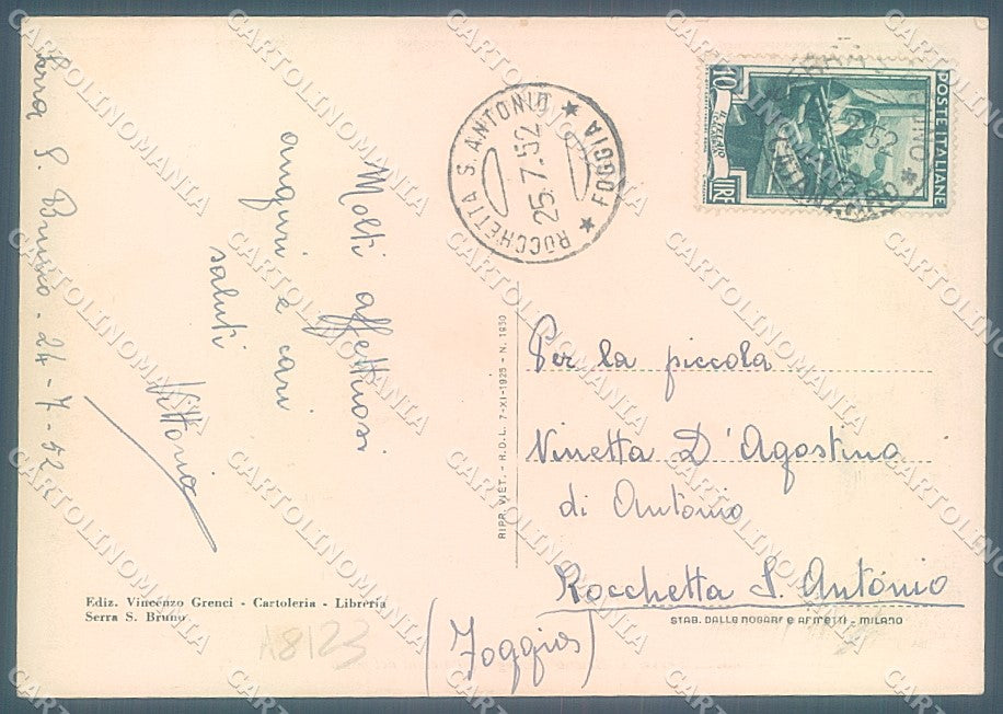 Vibo Valentia Serra San Bruno Bosco FG cartolina JK3047 – retro