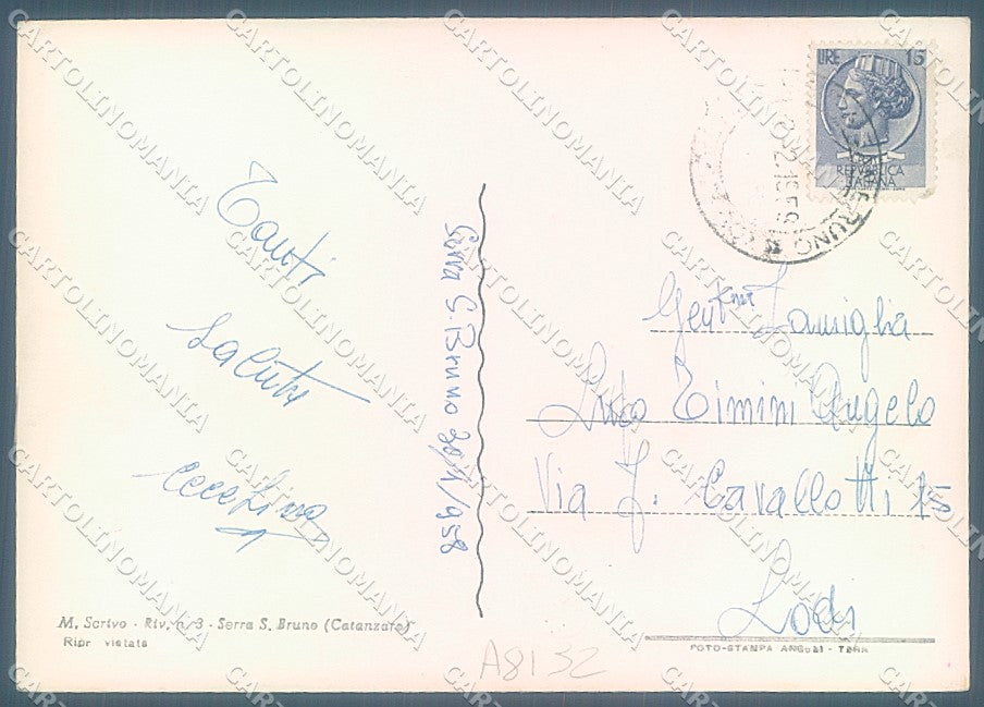 Vibo Valentia Serra San Bruno Foto FG cartolina JK3051 – retro