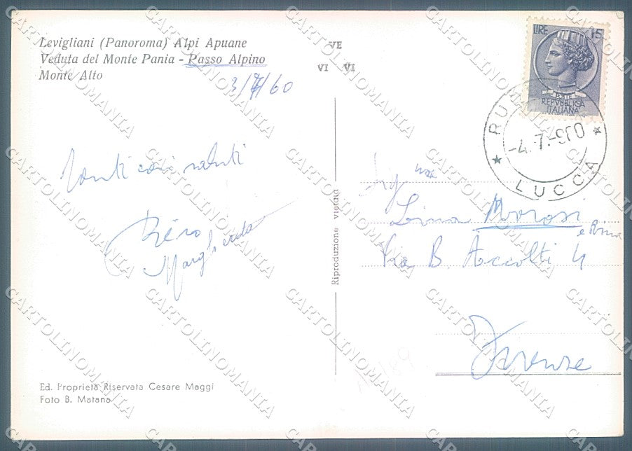 Lucca Levigliani Alpi Apuane Foto FG cartolina JK3078 – retro