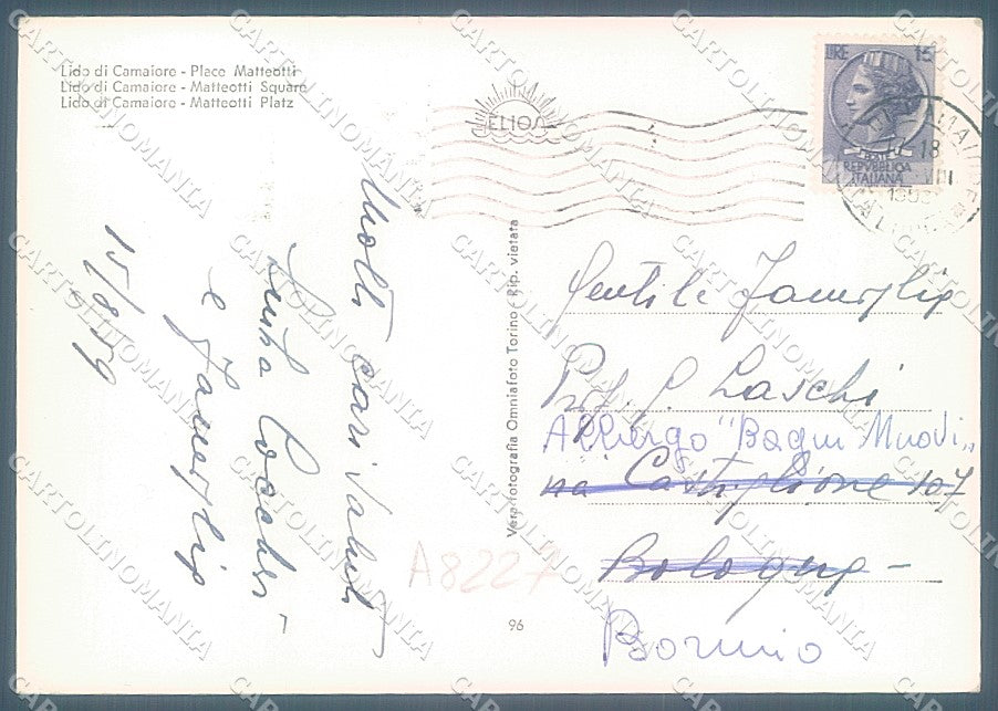 Lucca Lido di Camaiore Piazza Matteotti Foto FG cartolina JK3092 – retro