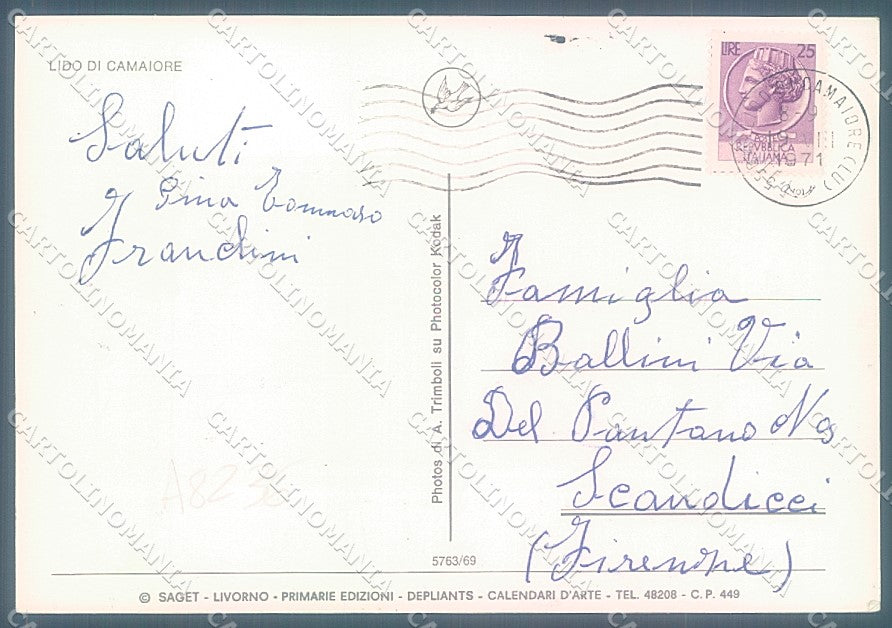 Lucca Lido di Camaiore saluti da FG cartolina JK3096 – retro