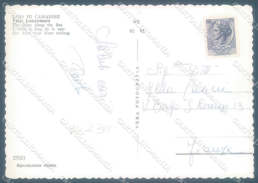 Lucca Lido di Camaiore Viale Lungomare Foto FG cartolina JK3098 – retro