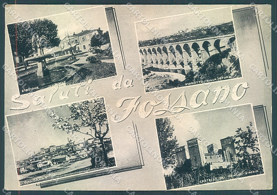 Cuneo Fossano Castello Viadotto saluti da FG cartolina JK3121 – fronte