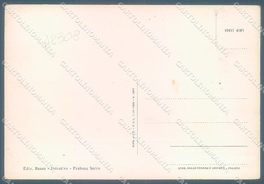 Cuneo Frabosa Serra FG cartolina JK3122 – retro