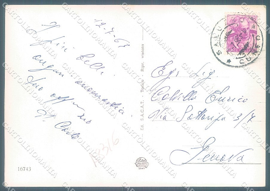Cuneo Saluzzo Chiesa San Giovanni Torre Comune Foto FG cartolina JK3125 – retro