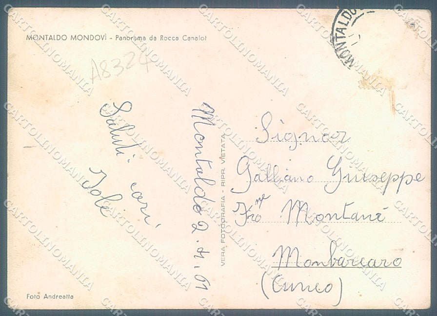 Cuneo Montaldo ABRASA PIEGHINE Foto FG cartolina JK3132 – retro