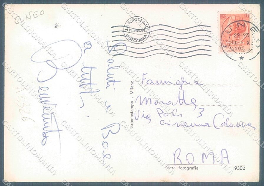 Cuneo Frabosa Soprana PIEGA ANGOLO Foto FG cartolina JK3134 – retro