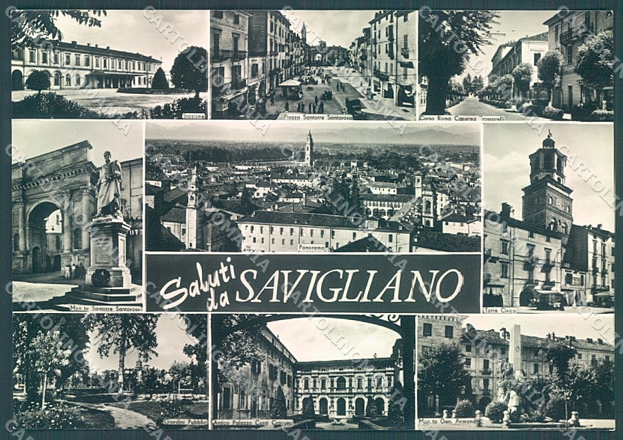 Cuneo Savigliano saluti da Foto FG cartolina JK3135 – fronte