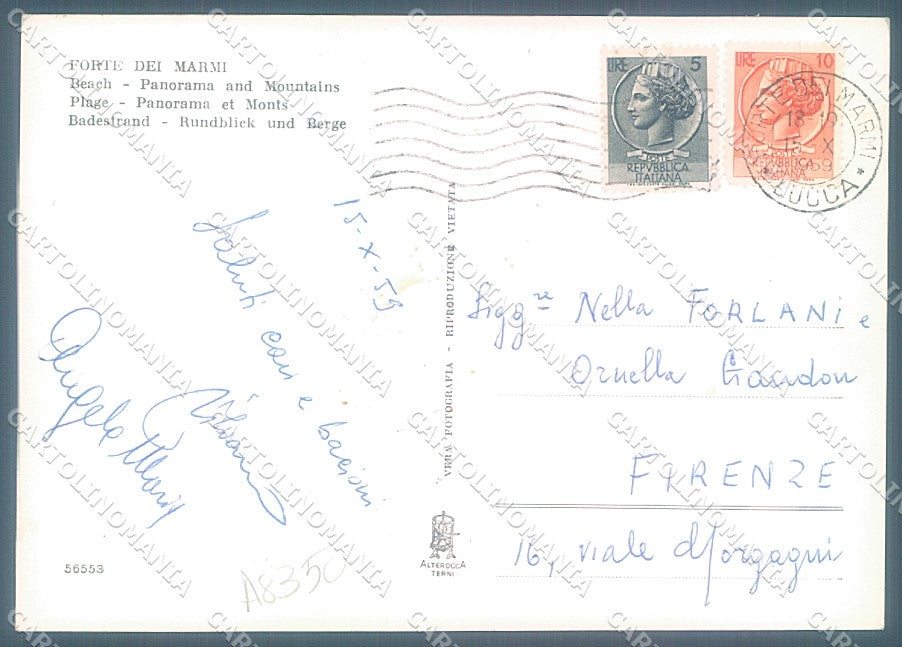 Lucca Forte dei Marmi Alterocca 56553 Foto FG cartolina JK3146 – retro