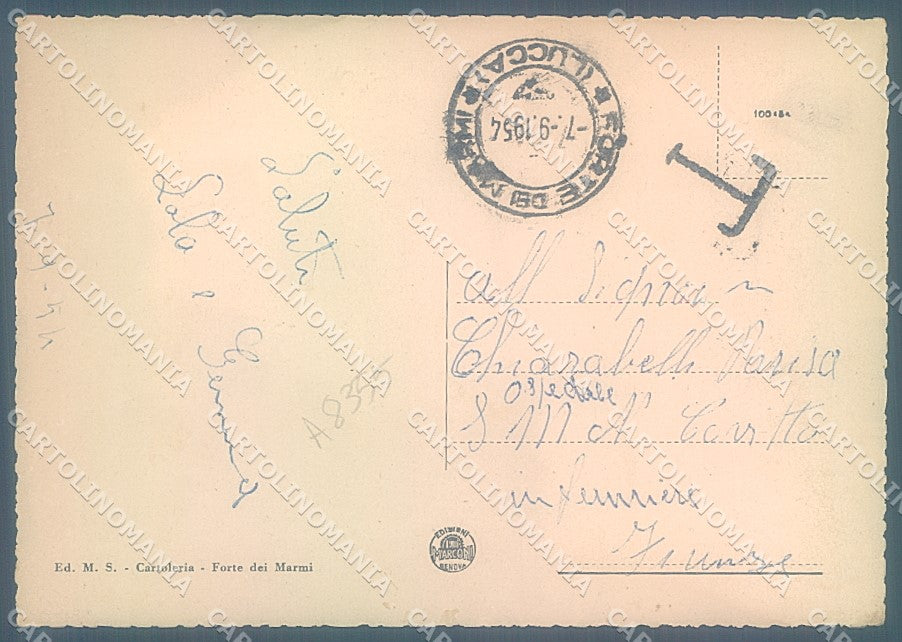 Lucca Forte dei Marmi Spiaggia FG cartolina JK3148 – retro