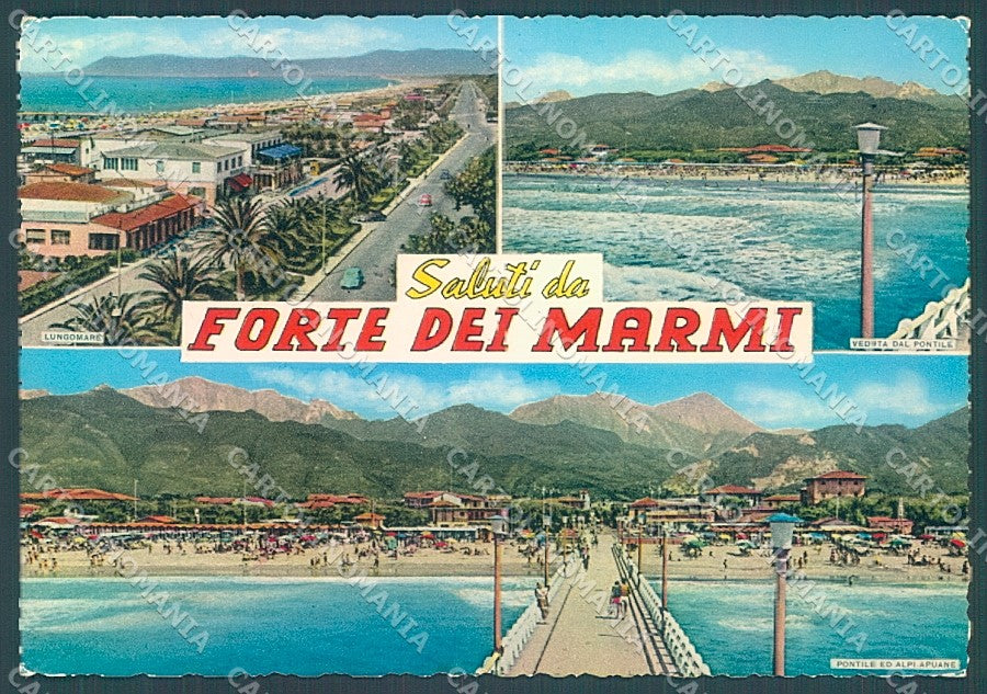 Lucca Forte dei Marmi Spiaggia saluti da Cecami FG cartolina JK3155 – fronte