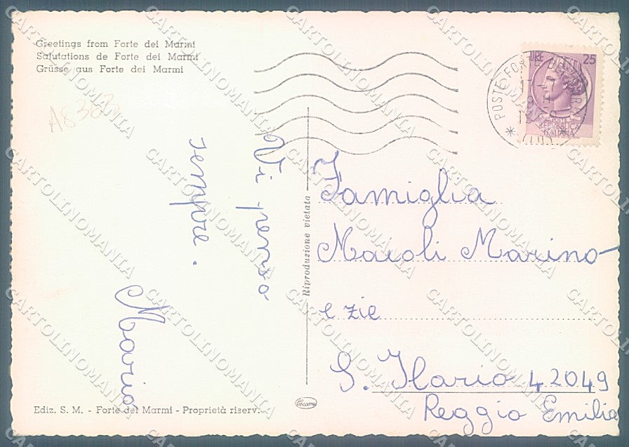 Lucca Forte dei Marmi Spiaggia saluti da Cecami FG cartolina JK3155 – retro