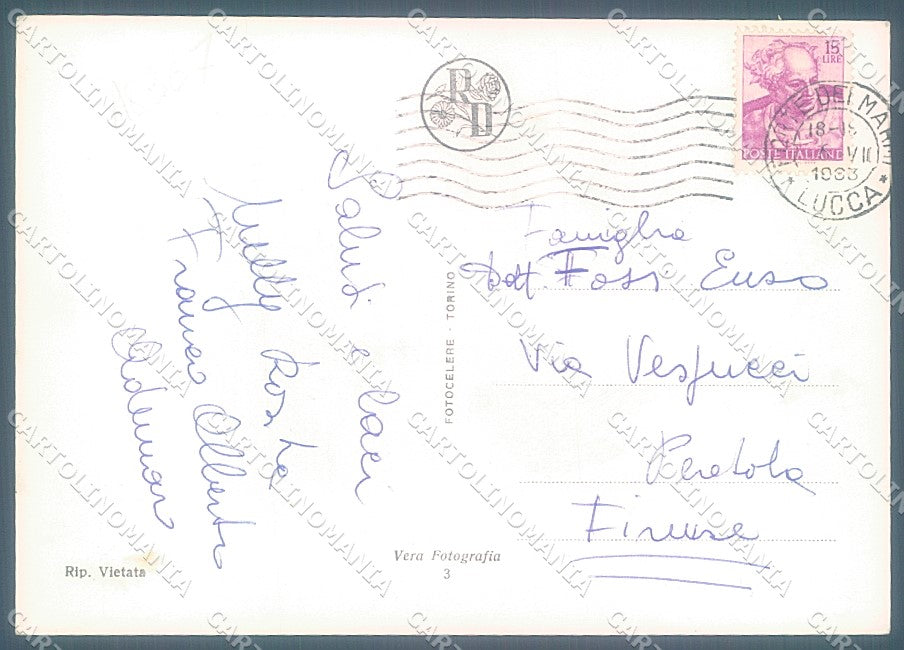 Lucca Vittoria Apuana saluti da Foto FG cartolina JK3158 – retro
