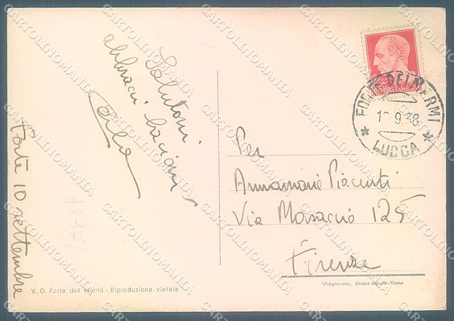 Lucca Forte dei Marmi Viale Italico FG cartolina JK3161 – retro
