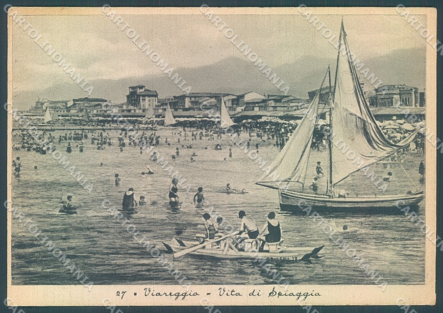 Lucca Viareggio Spiaggia PIEGA ANGOLO FG cartolina JK3164 – fronte