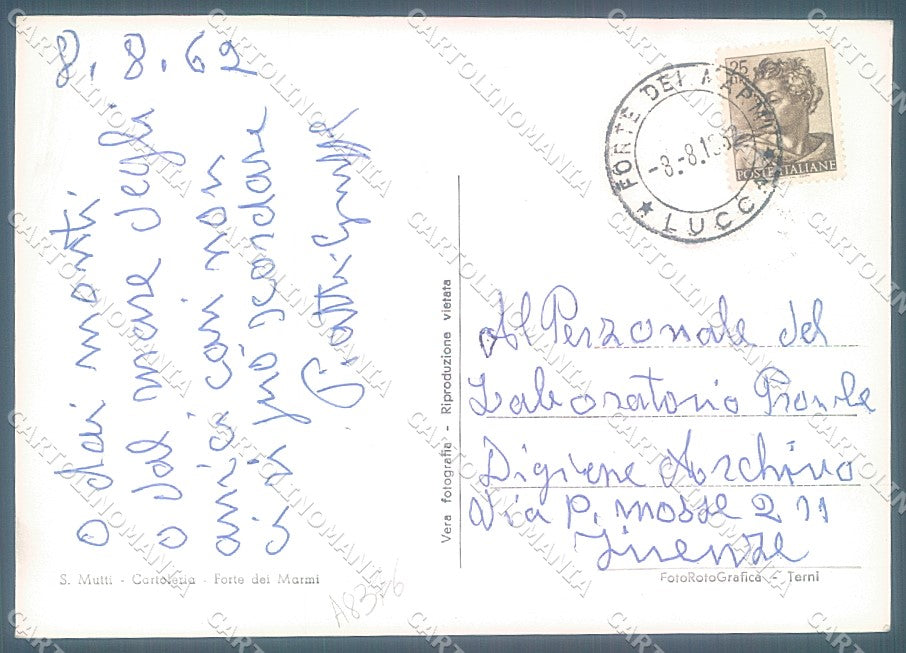 Lucca Forte dei Marmi Spiaggia Lungomare Foto FG cartolina JK3165 – retro