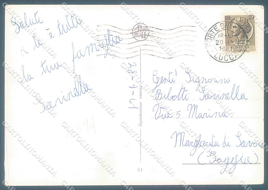 Lucca Forte dei Marmi saluti da PIEGA Foto FG cartolina JK3173 – retro