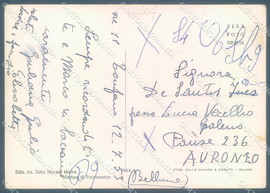 Lucca Tonfano Viale Roma PIEGA Foto FG cartolina JK3174 – retro
