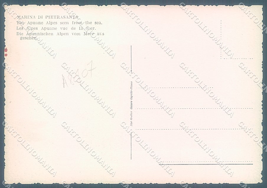 Lucca Marina di Pietrasanta Barca a Vela FG cartolina JK3177 – retro