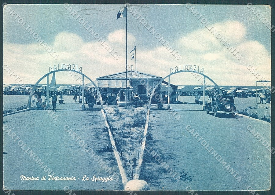 Lucca Marina di Pietrasanta Spiaggia FG cartolina JK3185 – fronte