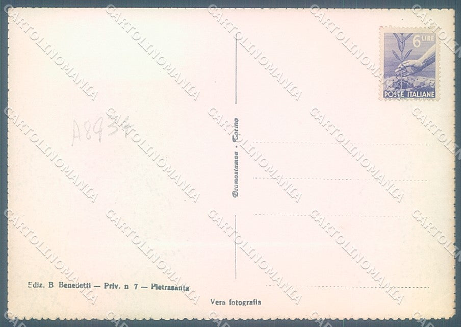 Lucca Pietrasanta Piazza Carducci PIEGA ANGOLO Foto FG cartolina JK3192 – retro