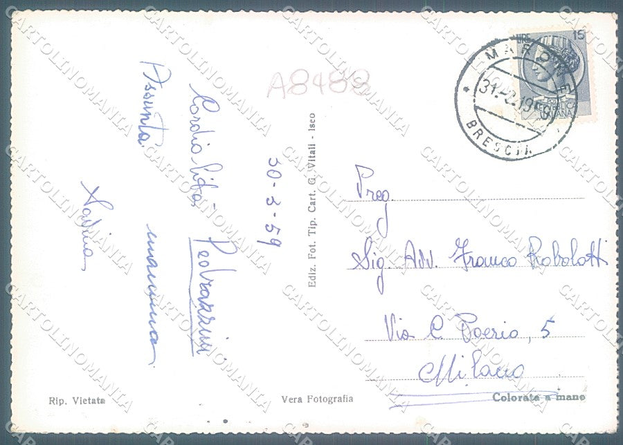 Brescia Marone saluti da Foto FG cartolina JK3211 – retro