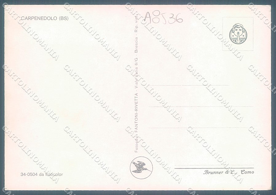 Brescia Carpenedolo Chiesa Brunner FG cartolina JK3233 – retro