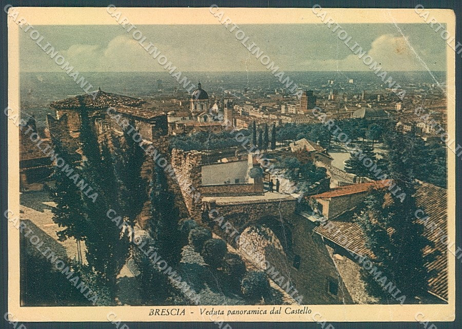 Brescia Città Castello PIEGHE FG cartolina JK3236 – fronte
