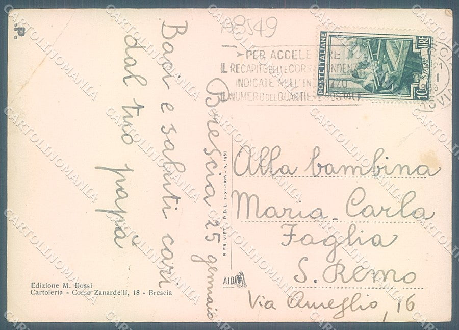 Brescia Città Castello PIEGHE FG cartolina JK3236 – retro