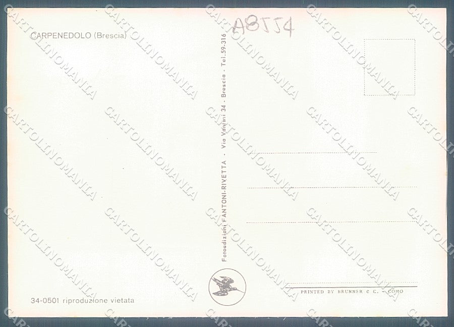 Brescia Carpenedolo Chiesa Brunner FG cartolina JK3238 – retro