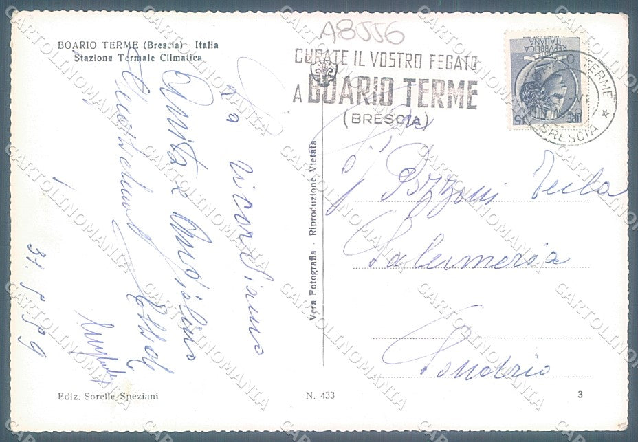 Brescia Boario Terme saluti da Foto FG cartolina JK3239 – retro