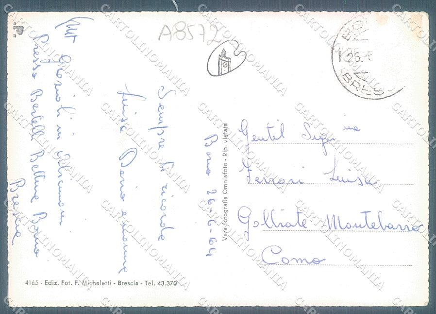 Brescia Borno Edelweiss Lazzaretto saluti da Foto FG cartolina JK3245 – retro