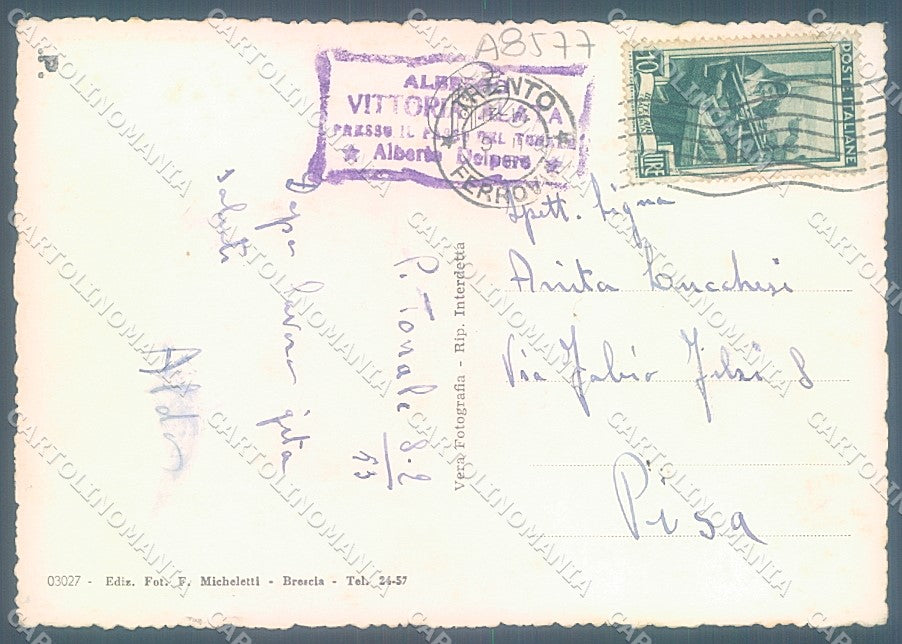 Brescia Passo del Tonale Edelweiss Sacrario PIEGHINE Foto FG cartolina JK3248 – retro