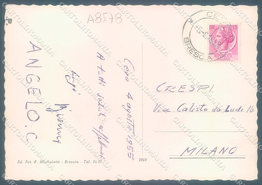 Brescia Cevo Comune FG cartolina JK3249 – retro