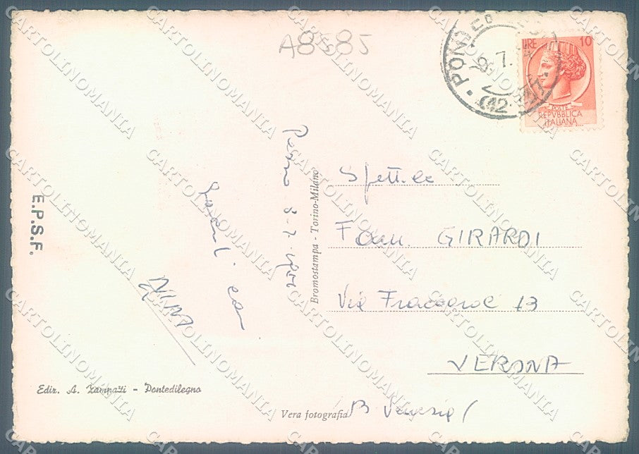 Brescia Ponte di Legno Pezzo Foto FG cartolina JK3254 – retro