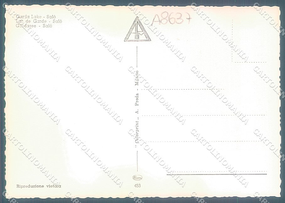Brescia Salò Lago Garda Foto FG cartolina JK3276 – retro