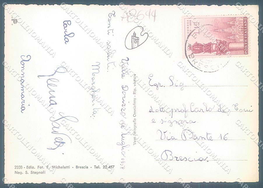 Brescia Bagolino Foto FG cartolina JK3278 – retro