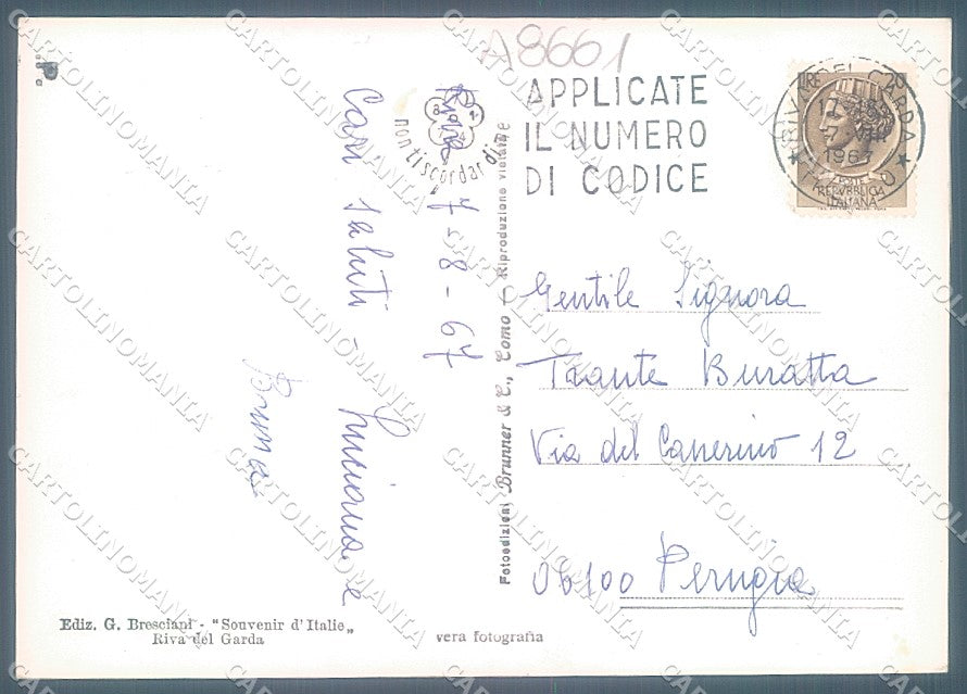 Trento Riva del Garda Castello Porto Foto FG cartolina JK3282 – retro