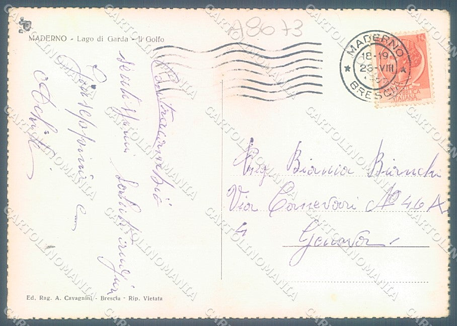 Brescia Maderno Foto FG cartolina JK3285 – retro