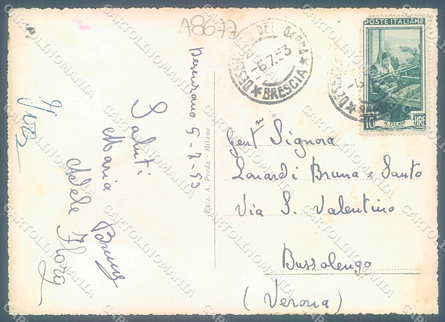Brescia Desenzano Faro saluti da Foto FG cartolina JK3286 – retro
